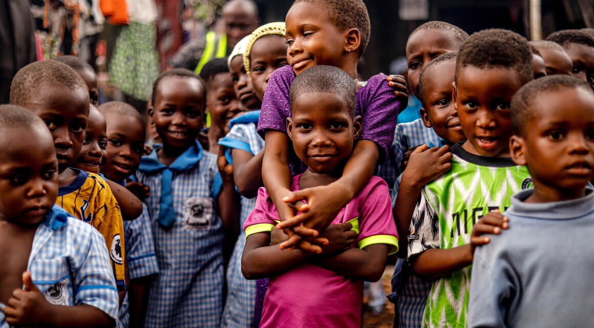 Nigerian children supported by HD Dynamics NGO