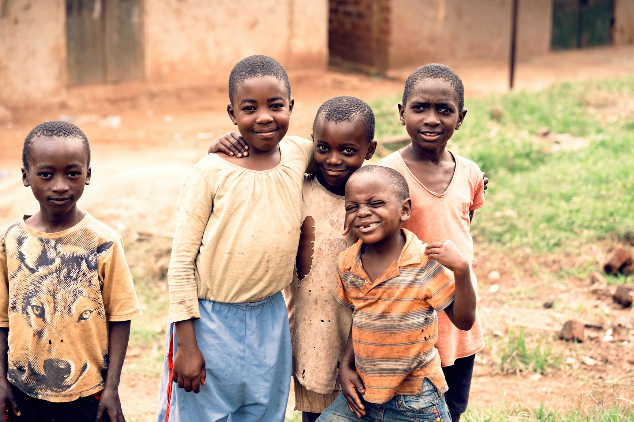 African children in a rural village